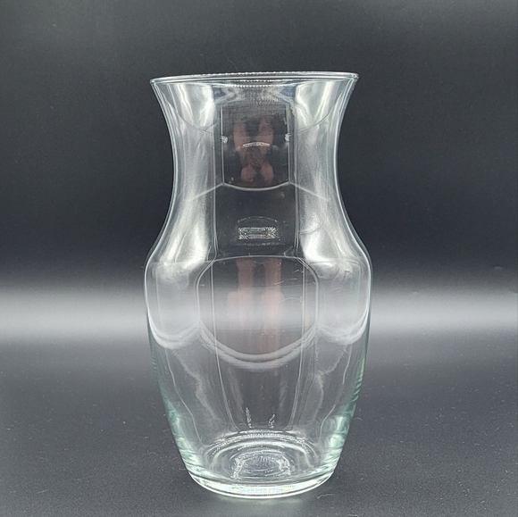 Other - Clear Glass Flower Vase Waisted Flared Top​​​